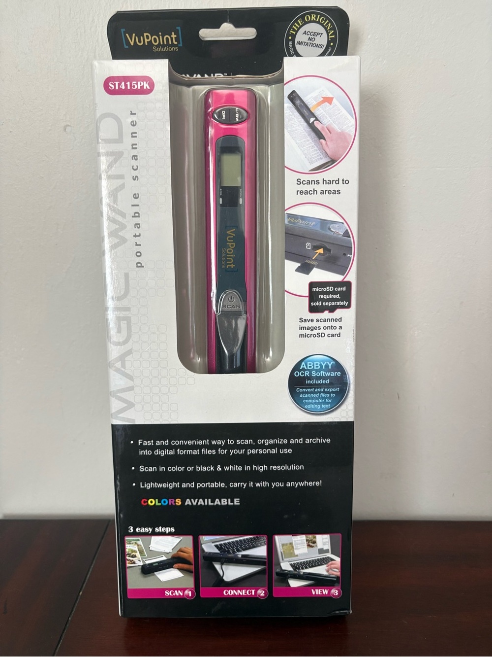 VuPoint Solutions Magic Wand Portable Scanner NIB Pink ST415PK SEALED